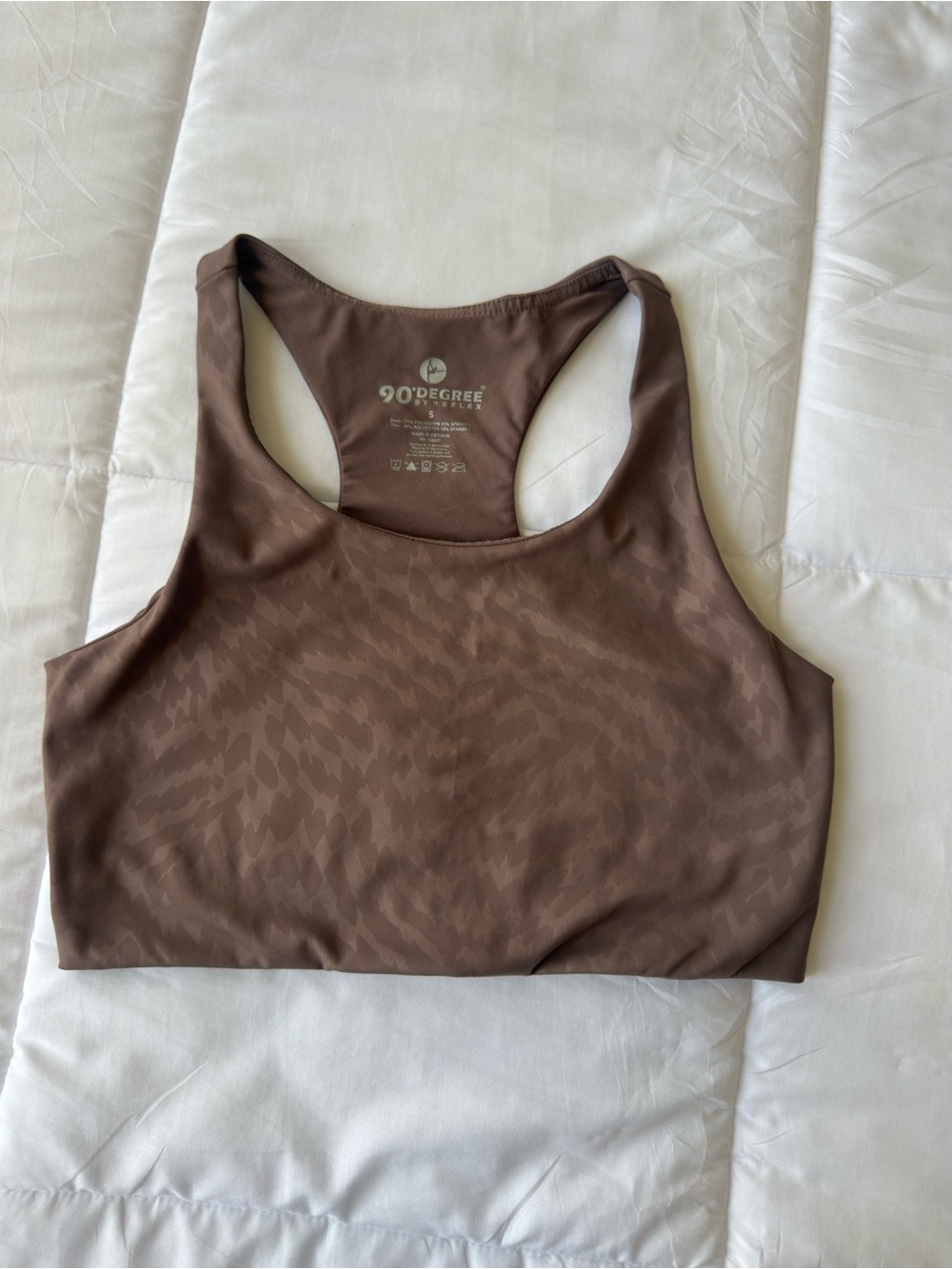 90 Degree by Reflex Brown Racerback Sports Bra